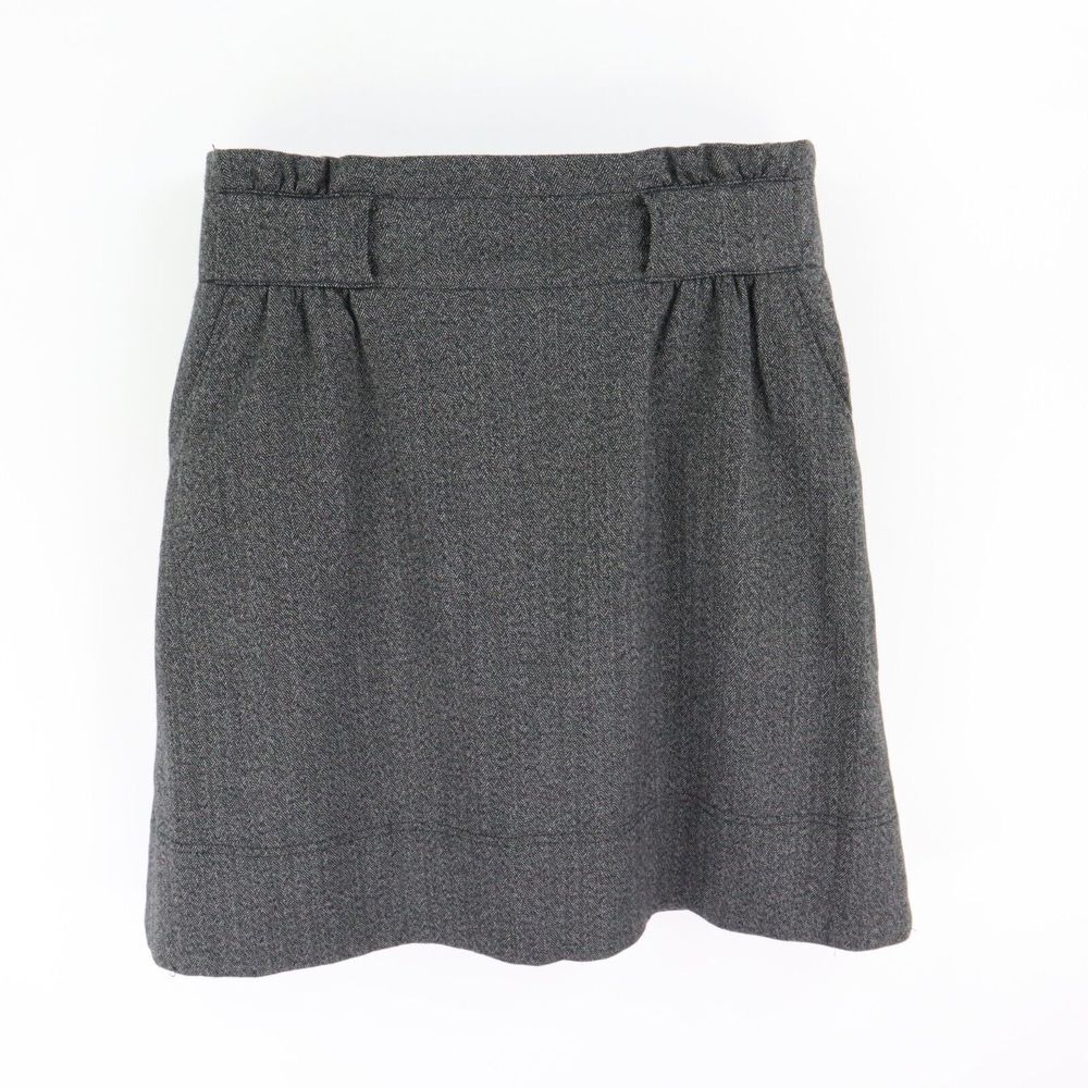 Worthington Skirt‎ Knee Length Pleated Womens Size 10 Gray Herringbone Pockets